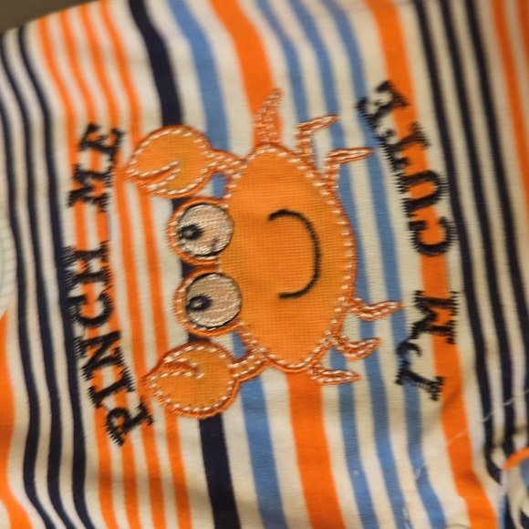 NWT infant one piece blue and orange romper by duck duck Goose size 0-3 months - Picture 4 of 9